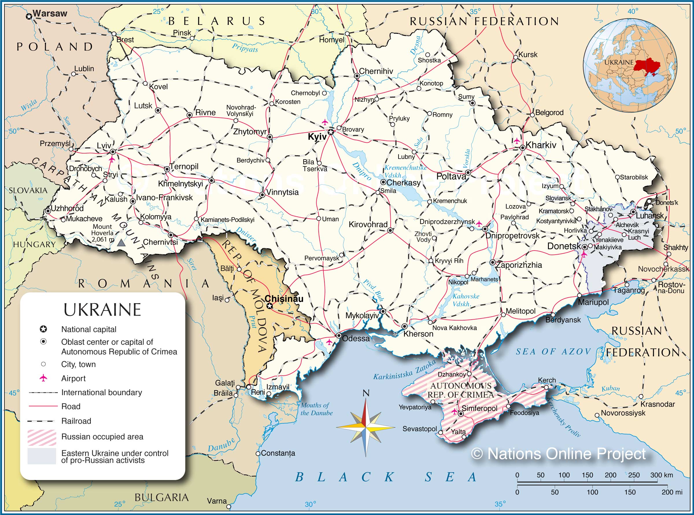 Ukraine Political Map 2017