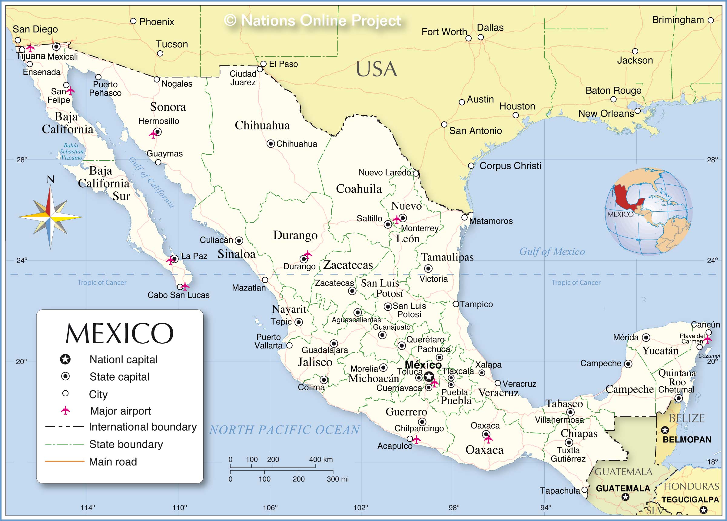 Mexico Administrative map, political map