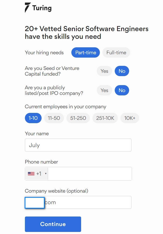 turing application